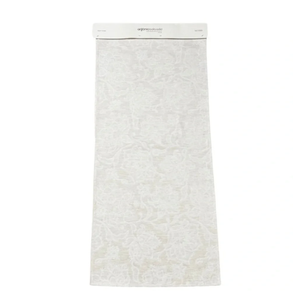 Antonio Salgado Light Gray Patterned Jacquard Table Runner 20 in. X 90 in. NWT